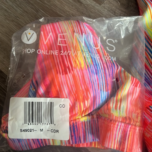NWT Venus neon rainbow colored bikini swimsuit top M L - Picture 6 of 6